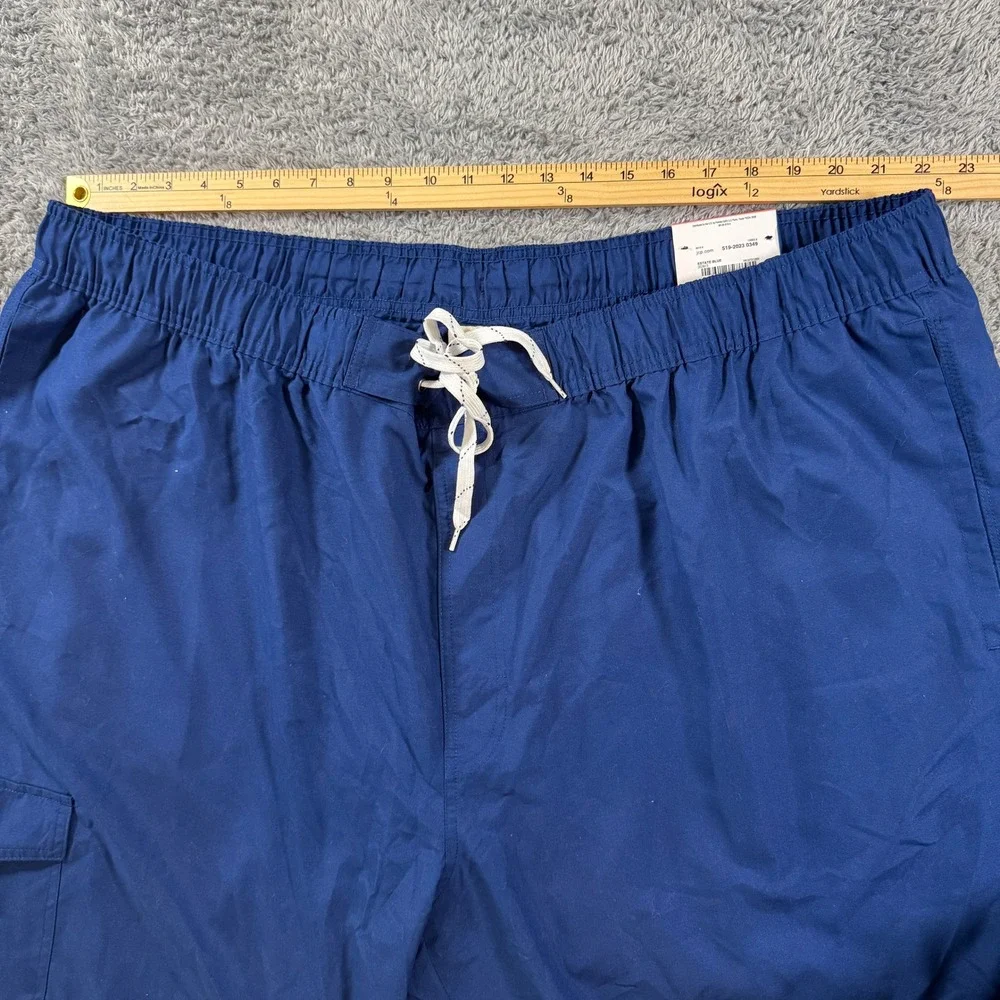 St John's Bay Mens Swim Shorts 4XLT Blue Cargo Pocket 11 Inseam UPF 50+ NEW
